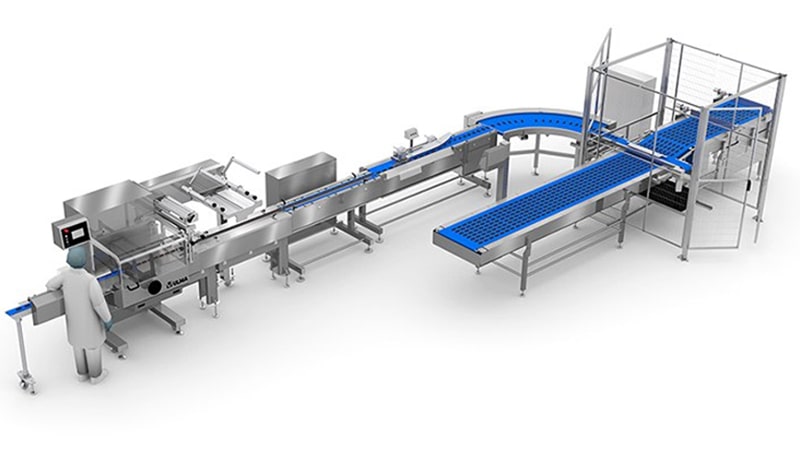 packaging lines with conveyors and feeding systems