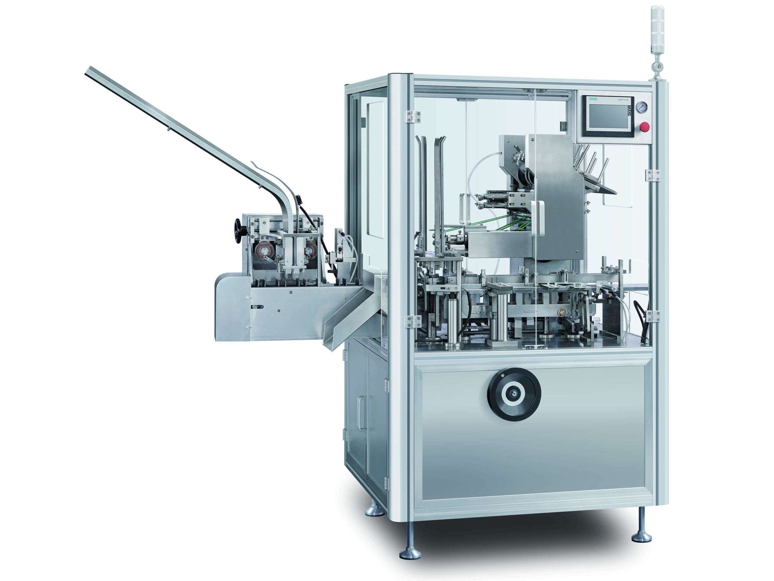 Encartonadora automática GDZ‑120 | 30–120 CPM | Encartonadora vertical con PLC HMI