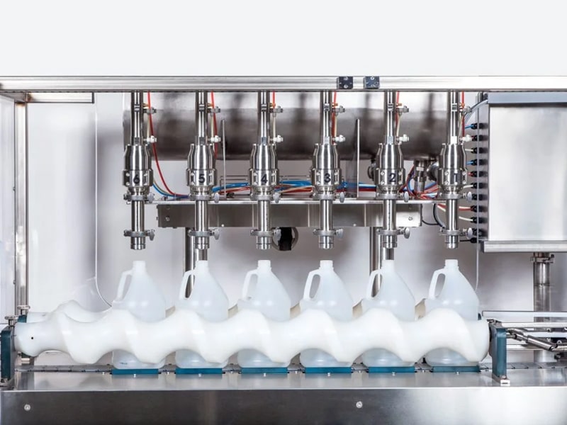 pengisi botol separa automatik dengan enam muncung