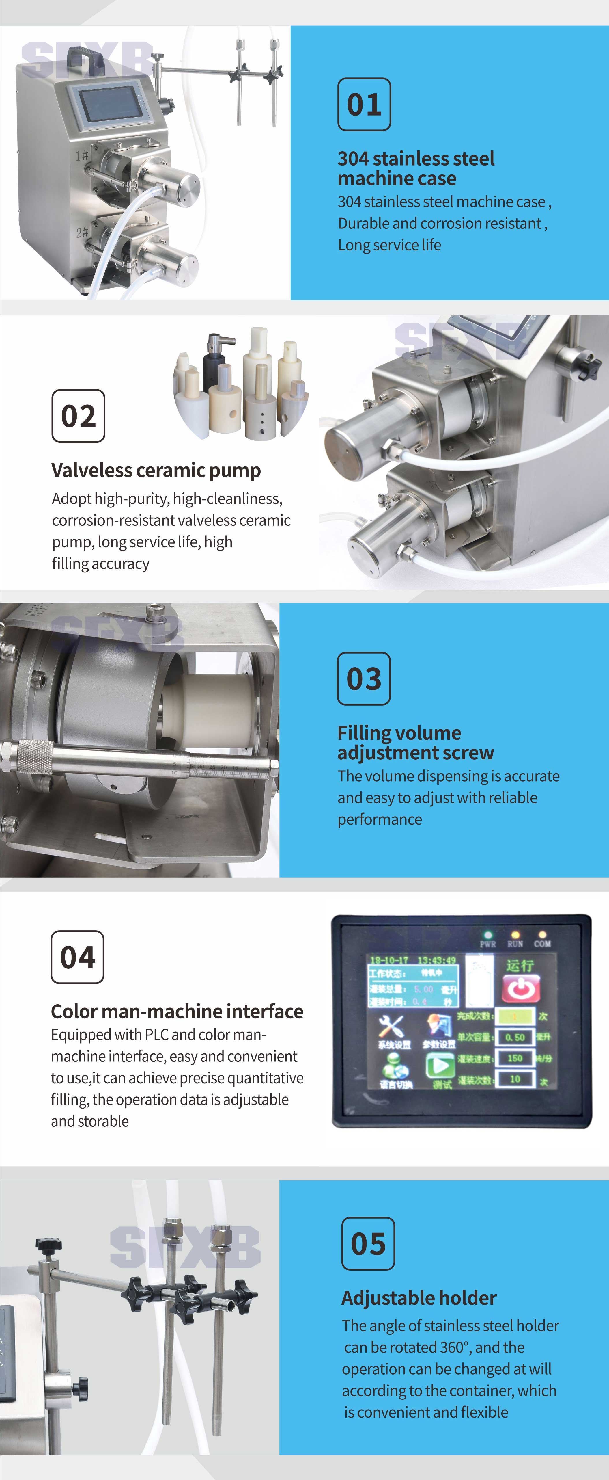 XBWG Series Double Head Valveless Ceramic Plunger Quantitative Filling Machine
